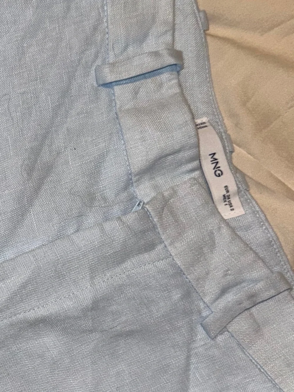 Mango Pale Blue Linen Vest & Tailored Pants Set XS / 2